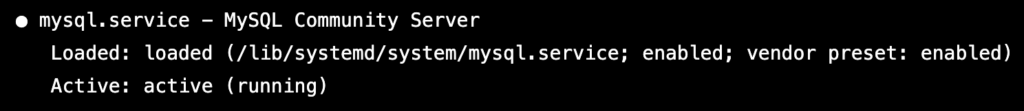 Output of sudo systemctl status mysql 